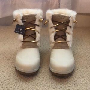 Cream colored Sperry Duck Boots